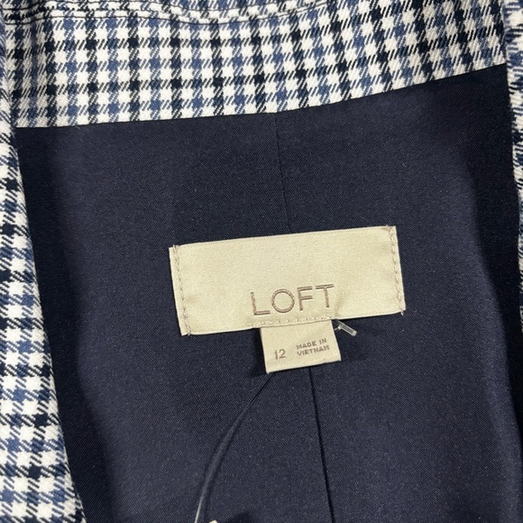 LOFT Houndstooth Blazer & Skirt Set Navy White NWT Mixed Sizes 12 / 14 - Picture 3 of 16